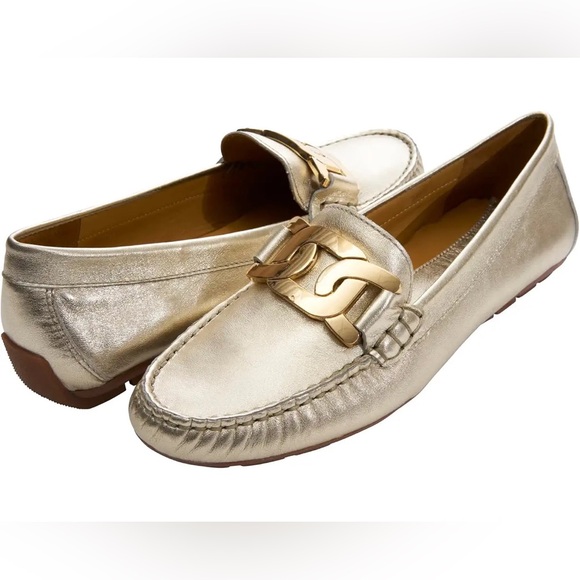 VANELi Women's Aiker Loafer metallic gold flat shoes size